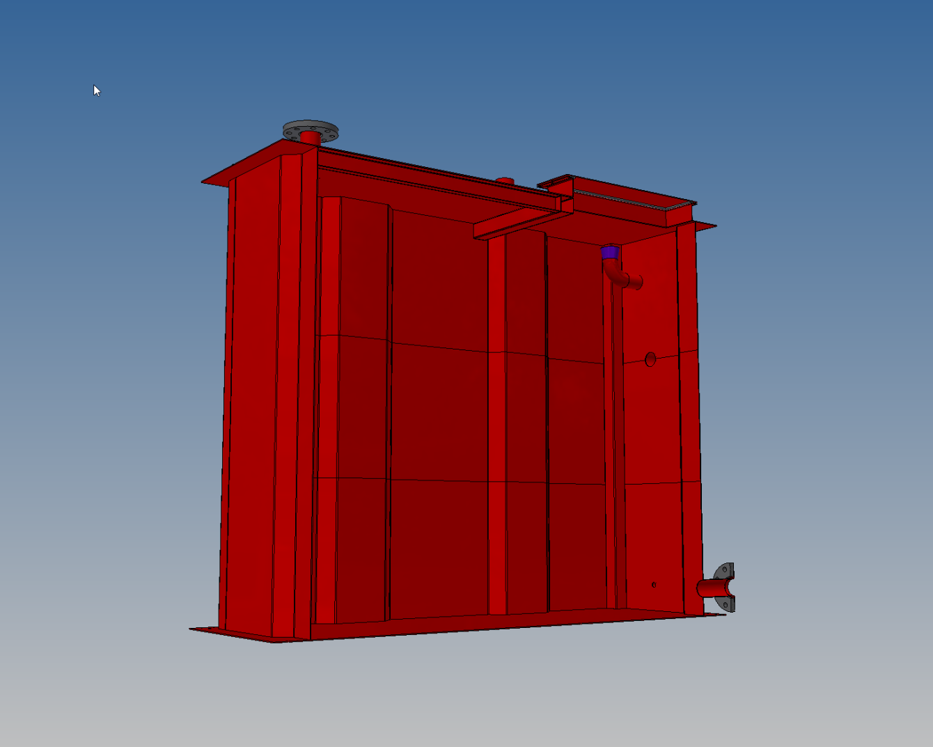 Steriliceringstank - 3D sektion